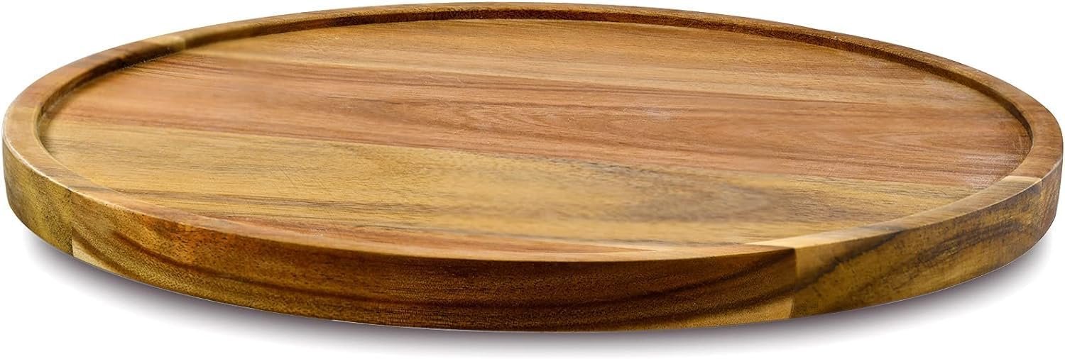 10-Inch Acacia Wood Lazy Susan Organizer
