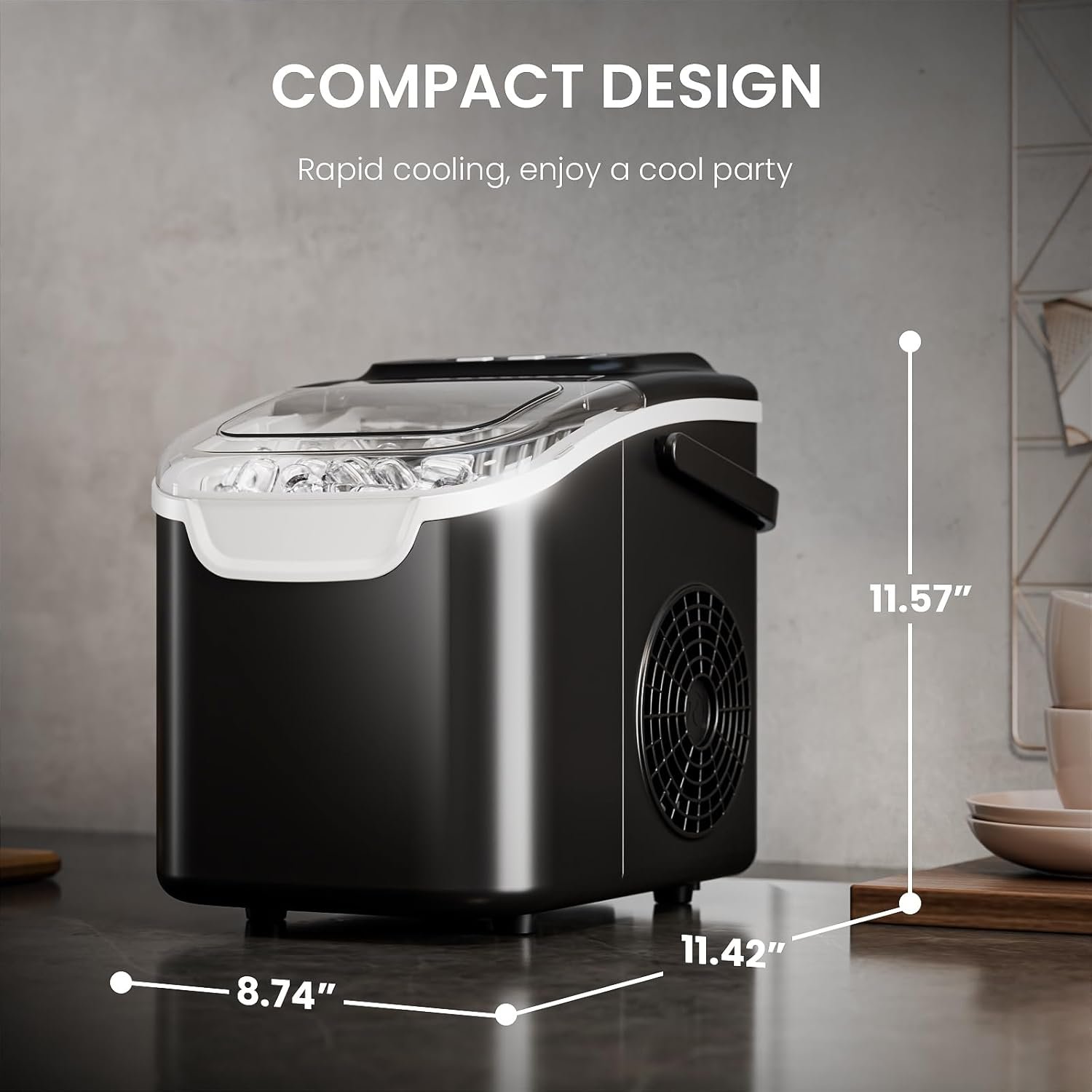 AGLUCKY Countertop Ice Maker with Self-Cleaning